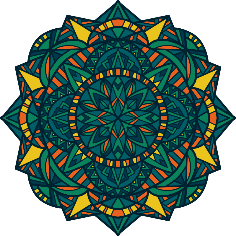 Mandala vinyl rug mandala circular art - TenStickers