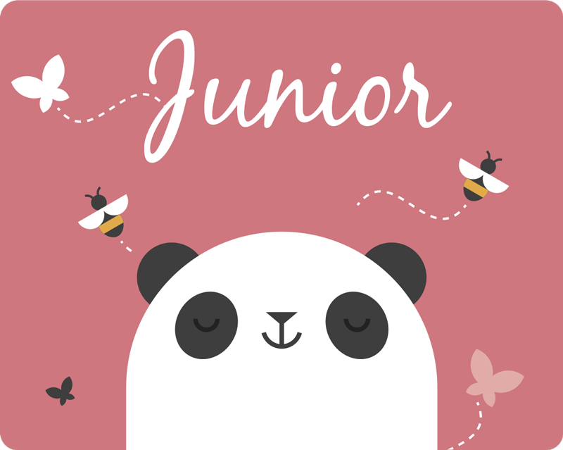 personalized panda kids vinyl rug - TenStickers