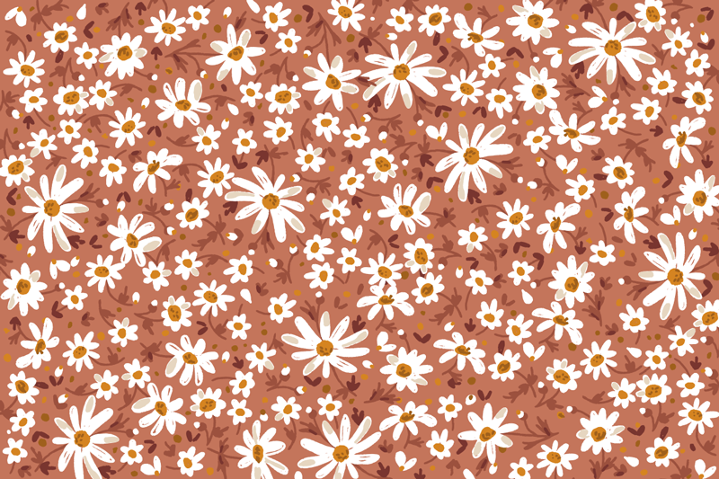 Daisy Floral Pattern flower vinyl rug - TenStickers