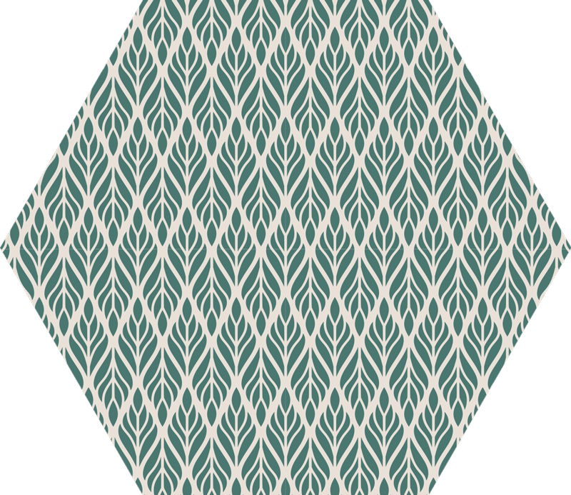 Geometric vinyl rug in leaf design - TenStickers
