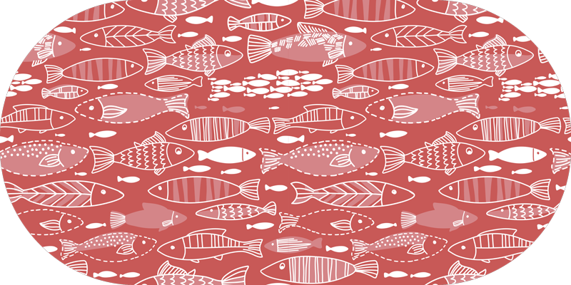Fish Patterned Decor animal vinyl rug - TenStickers