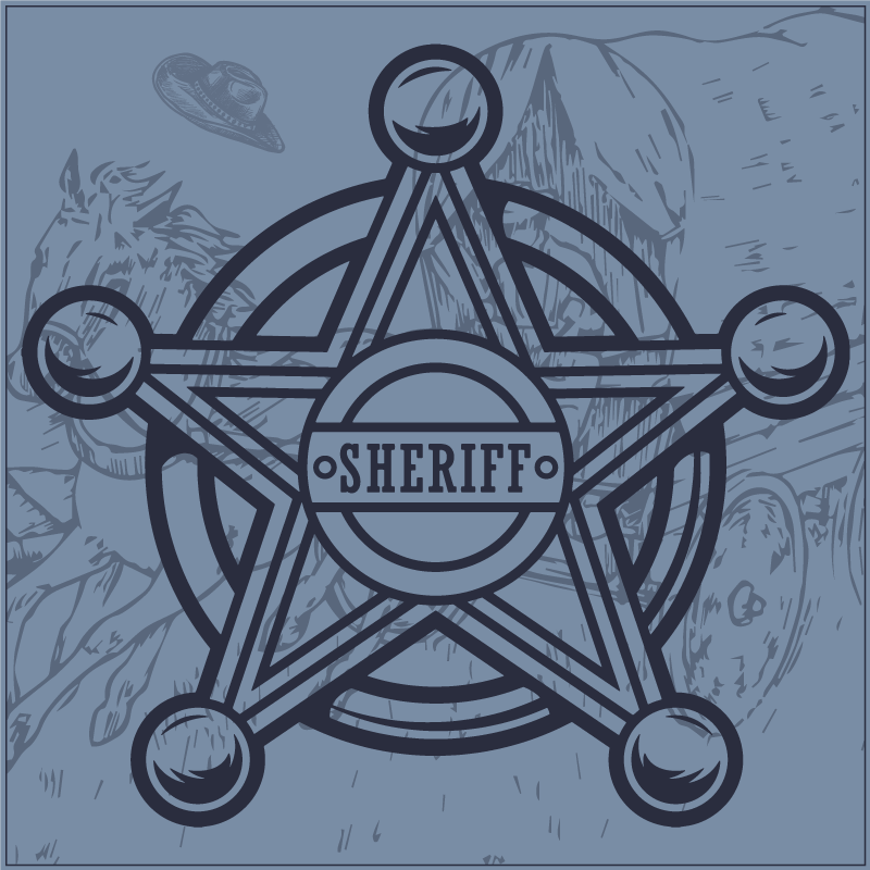 Sheriff Badge Emblem gaming vinyl rug - TenStickers
