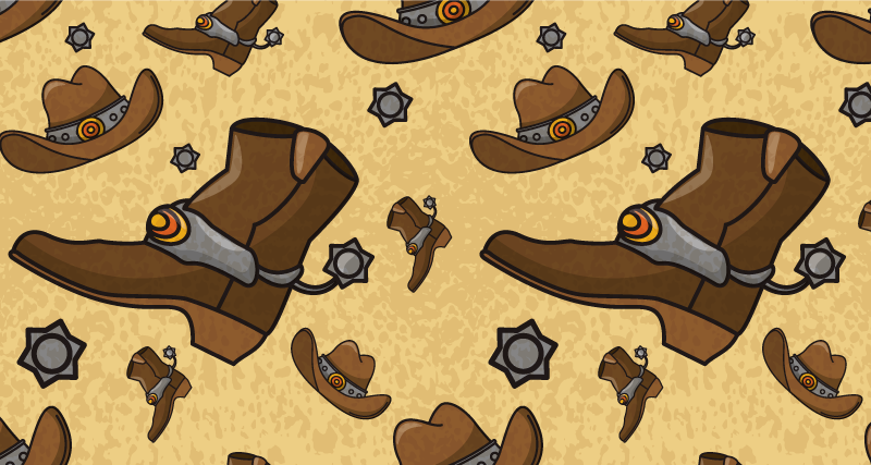 Cowboy Boot Motif animal vinyl rug - TenStickers