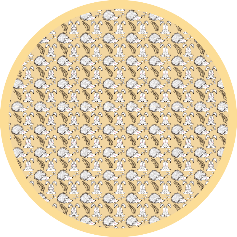 Porcupine and rabbits animal vinyl rug - TenStickers