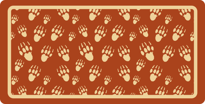 Paw Pattern Design animal print vinyl rug - TenStickers