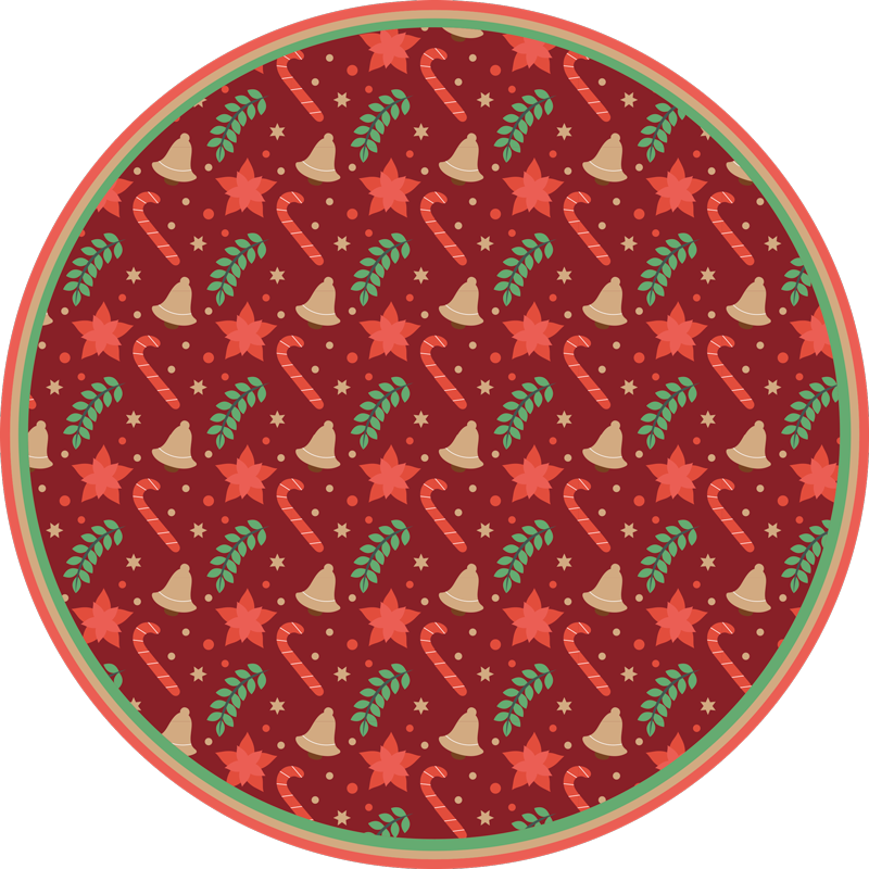Christmas candy pattern red vinyl rug - TenStickers