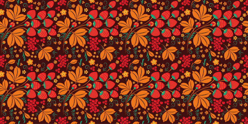 Floral vinyl rug with autumn floral designs - TenStickers