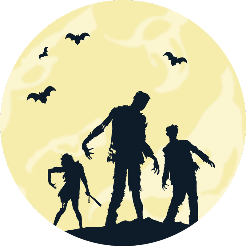 Halloween silhouettes halloween vinyl rug - TenStickers