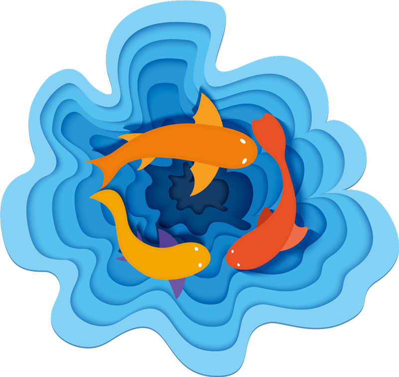 Aquatic Koi Pattern animal vinyl rug - TenStickers