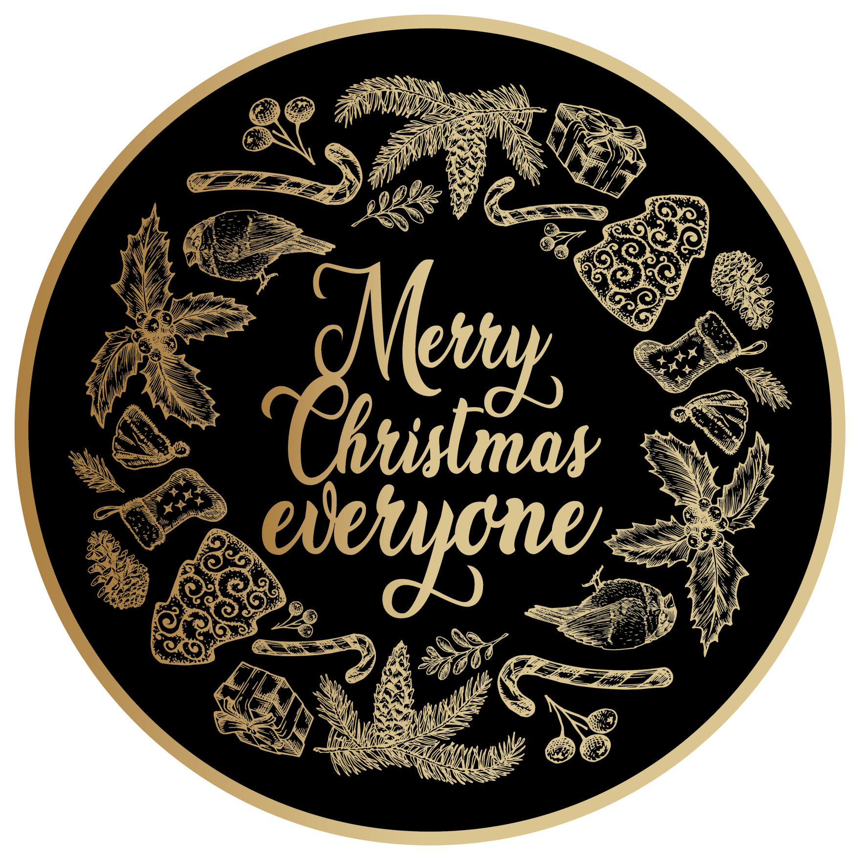 merry christmas everyone Christmas tree mat - TenStickers