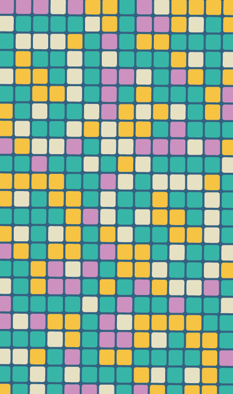 colourful square shapes kids vinyl rug - TenStickers