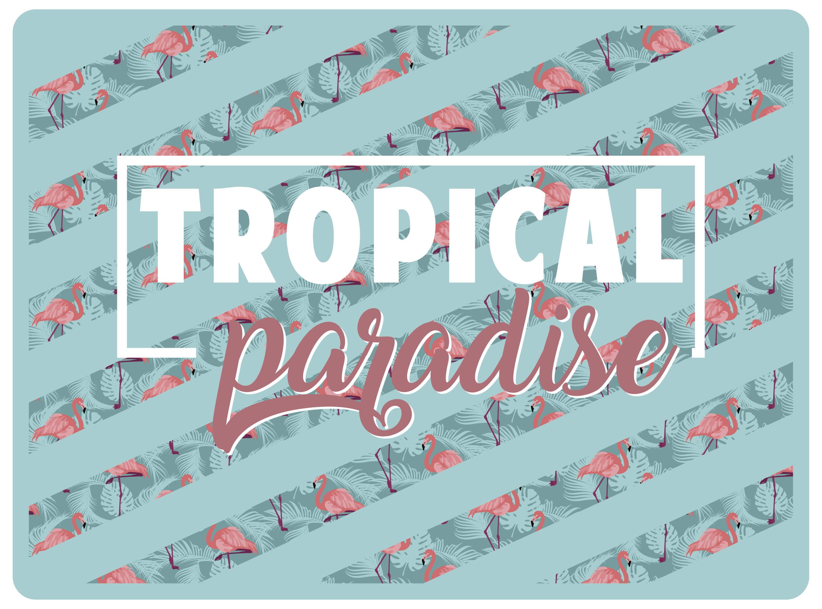 Tropical Paradise Text animal vinyl rug - TenStickers