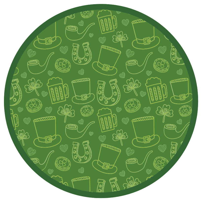 Irish shamrock line pattern floral rug - TenStickers