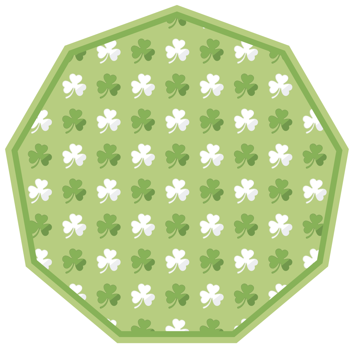 Green and white shamrock stripes  floral rug - TenStickers