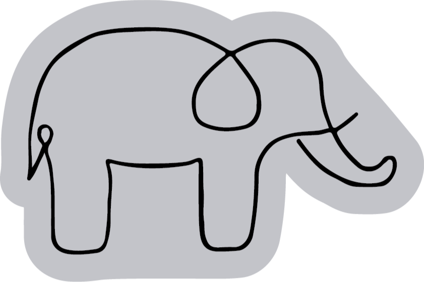 Elephant Outline kids vinyl rug - TenStickers