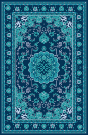 Mandala vinyl rug teal mandala elegance - TenStickers