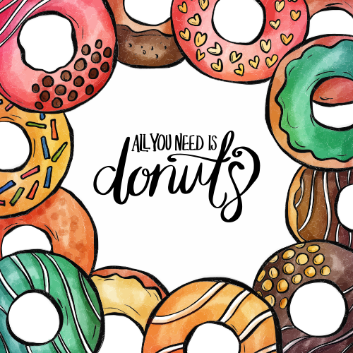 Need Donuts Design custom vinyl rug - TenStickers