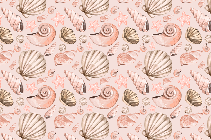 Seashells animal vinyl rug for bedroom. - TenStickers