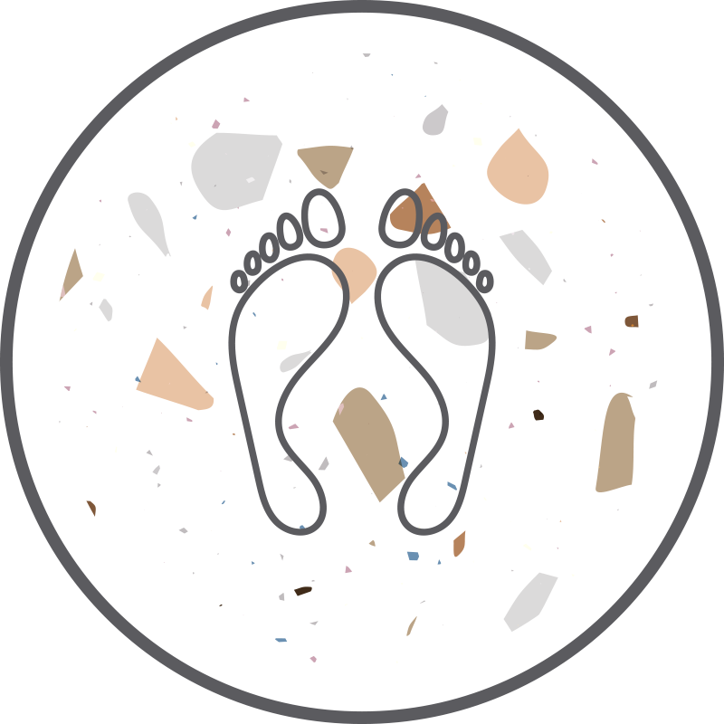 Abstract Footprint bathroom vinyl rug - TenStickers