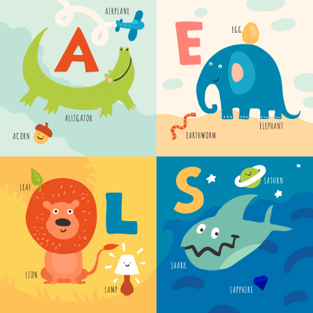 Alphabet learning design alphabet vinyl rug - TenStickers