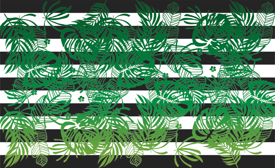 Tropical leaf patterns vinyl rug - TenStickers