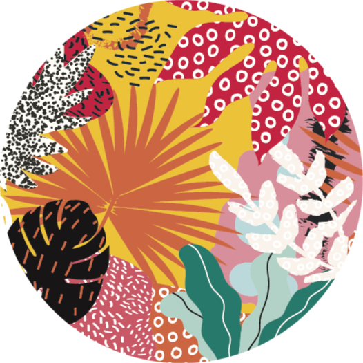 Tropical Botanical Harmony vinyl carpet roses - TenStickers