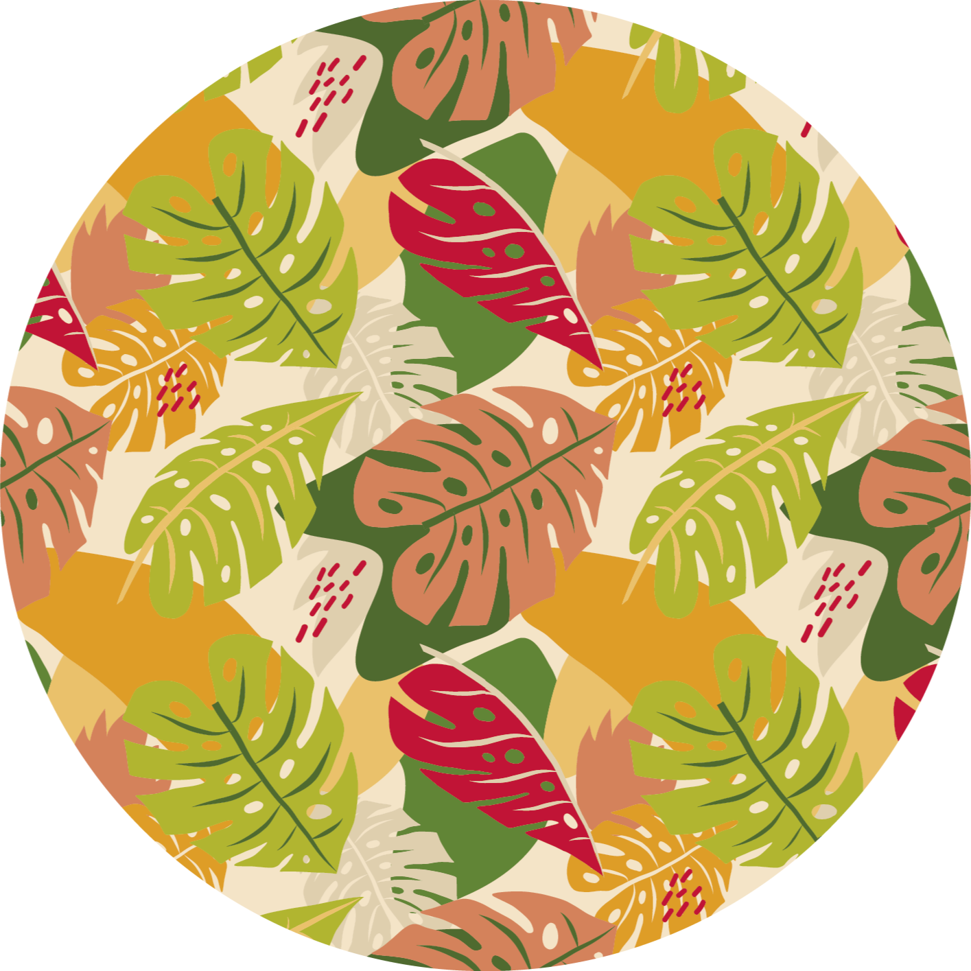Tropical Foliage Pattern floral vinyl rug - TenStickers