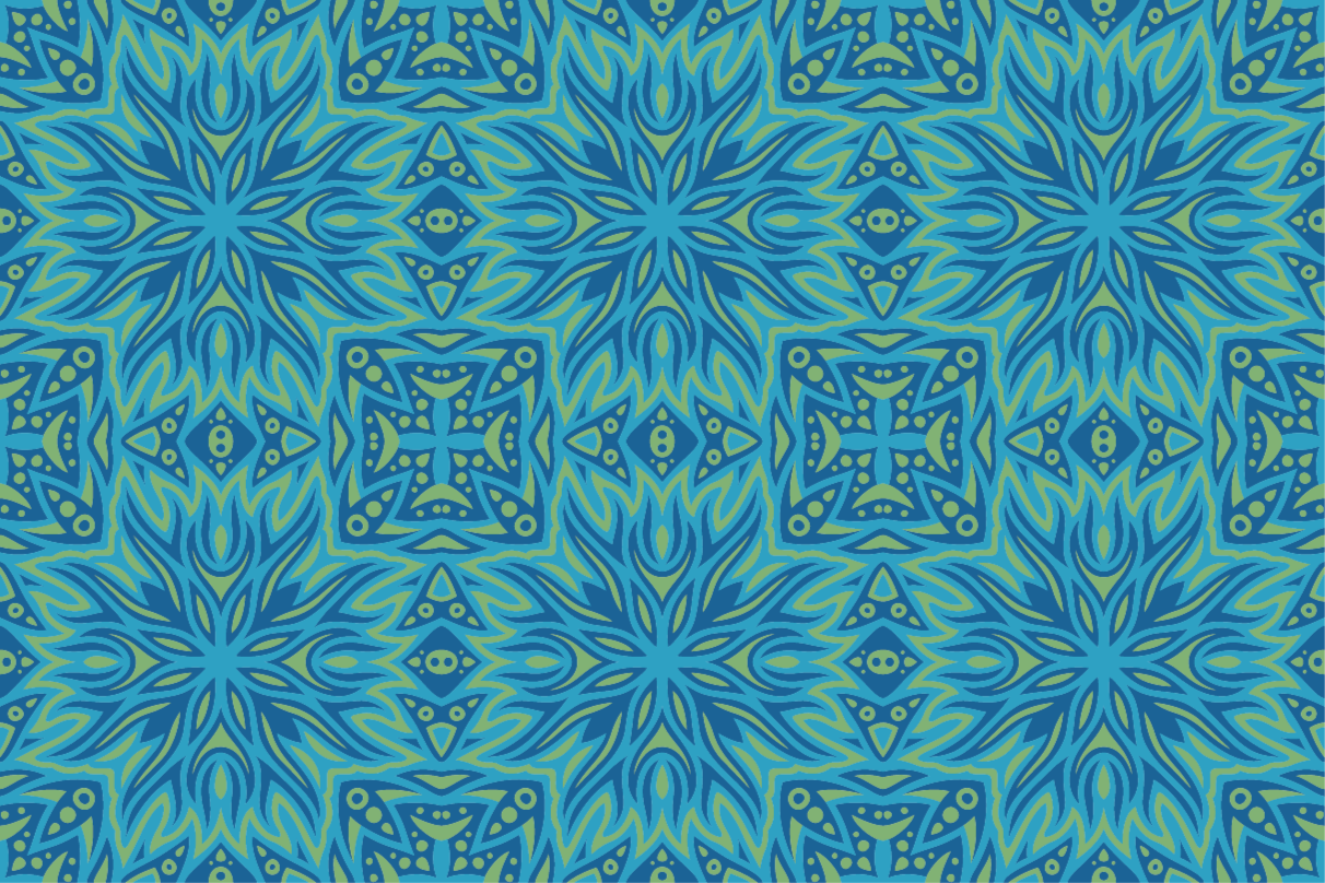 Blue inspired symmetry blue vinyl rug - TenStickers