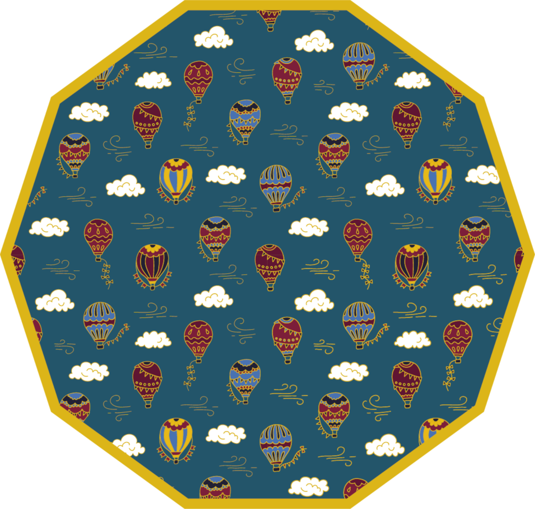 Hot Air Balloons kids vinyl rug - TenStickers