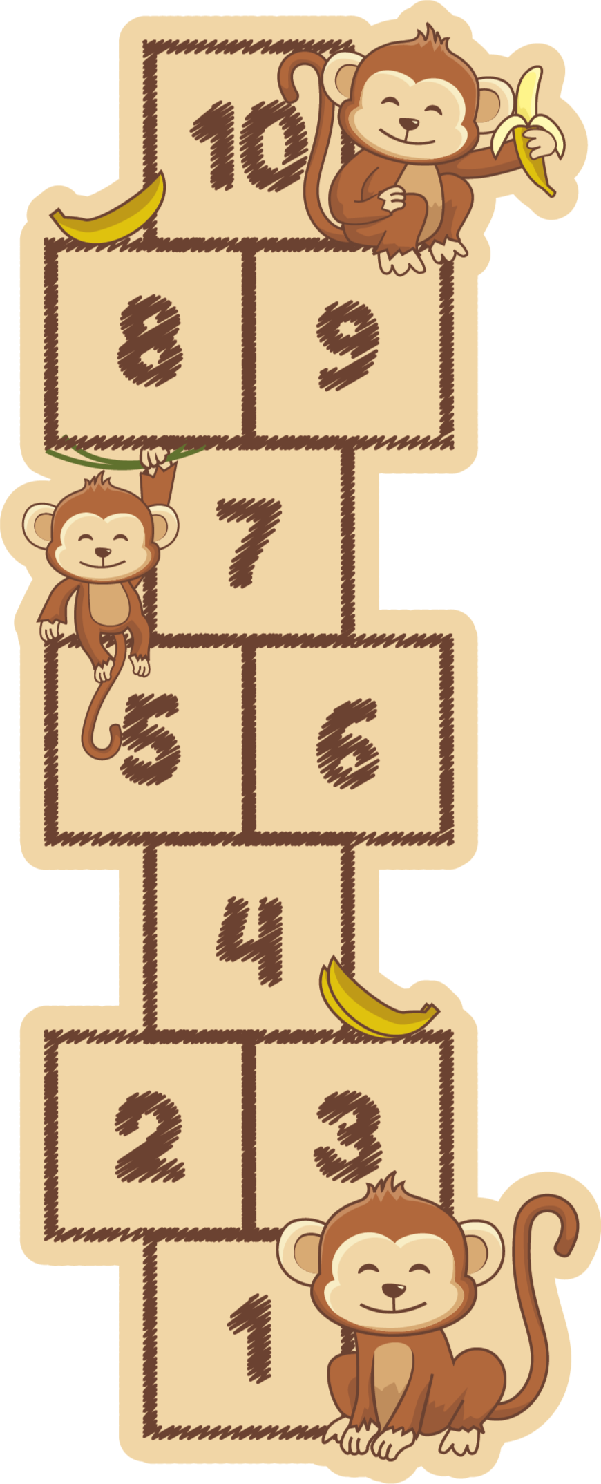 hopscotch with monkeyes game mat - TenStickers
