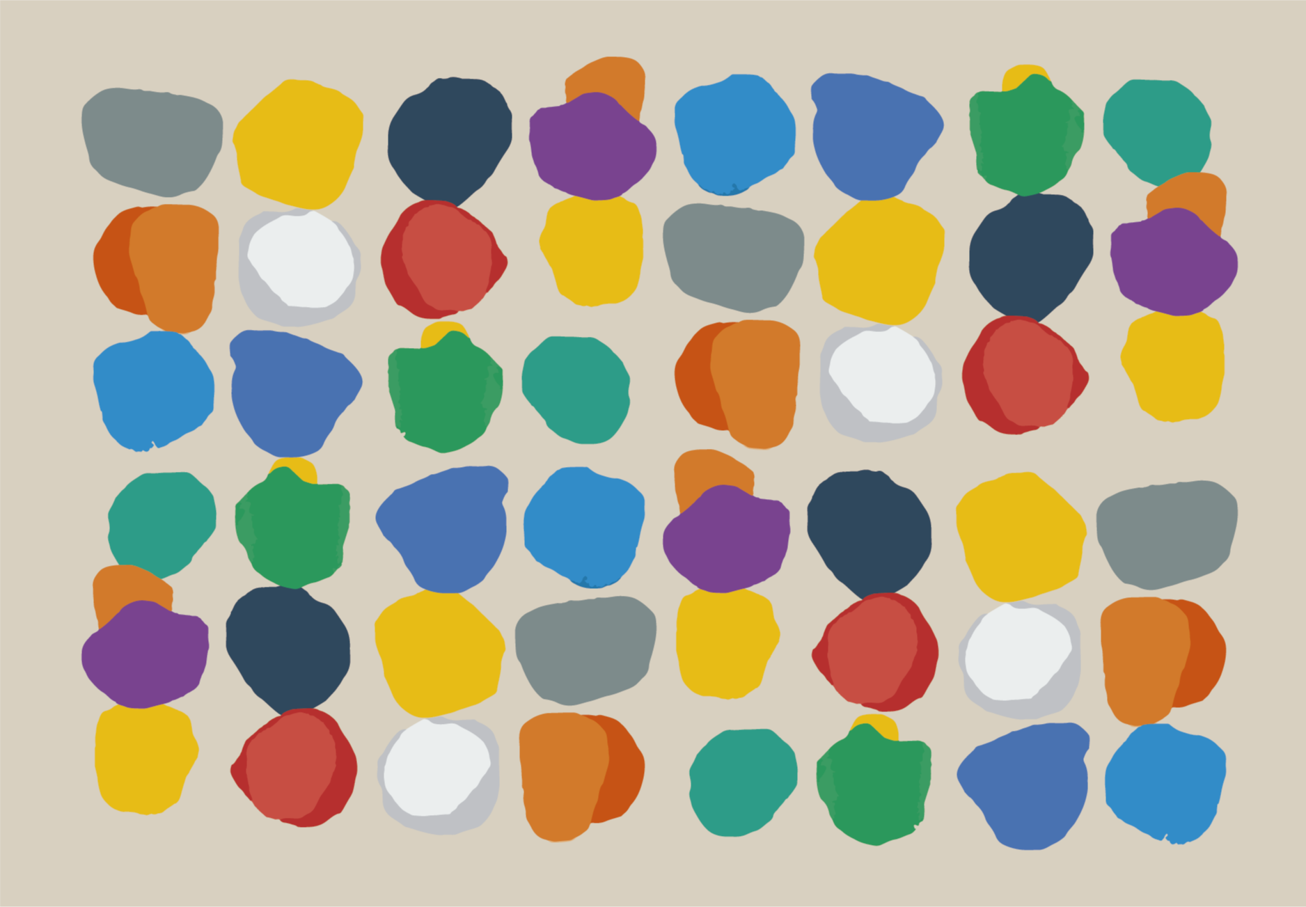 Colorful Pebble Shapes geometric vinyl rugs - TenStickers