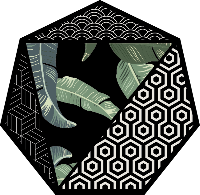 Botanical Hexagon floral vinyl rug - TenStickers