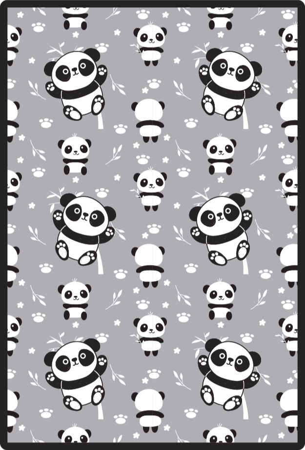 Panda Playtime kids vinyl rug - TenStickers