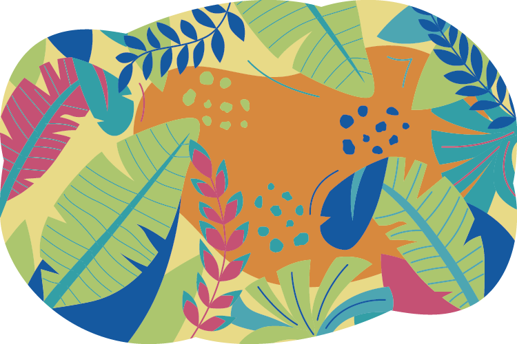 Tropical leaves floral rug - TenStickers