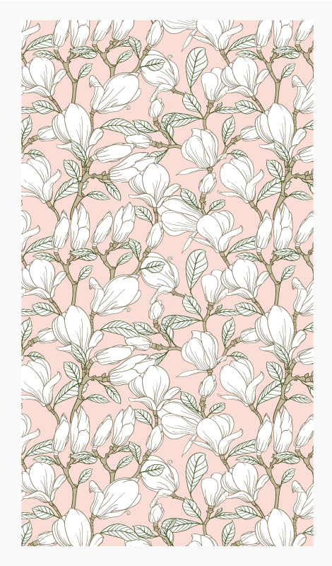 Botanical Artwork floral vinyl rug - TenStickers