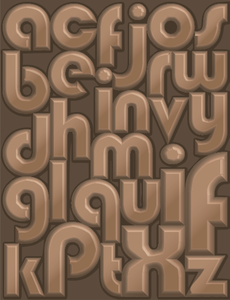 Chocolate Letters alphabet vinyl rug - TenStickers