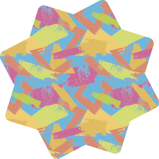 Colorful Abstract Shapes geometric vinyl rug - TenStickers