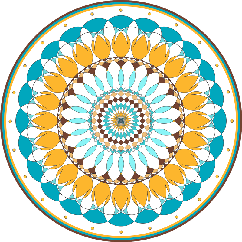 Mandala vinyl rug with concentric circles design - TenStickers