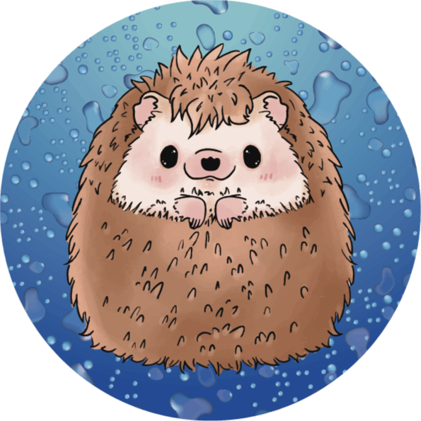Adorable Hedgehog Illustration kids vinyl rug - TenStickers