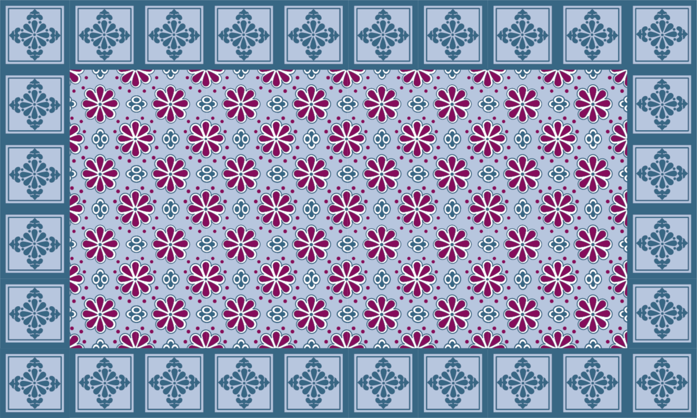 Tile vinyl rug ornate patterned design - TenStickers