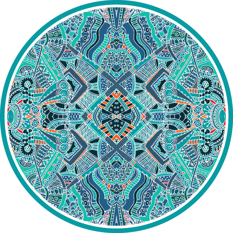 Mandala vinyl rug mandala circularity - TenStickers