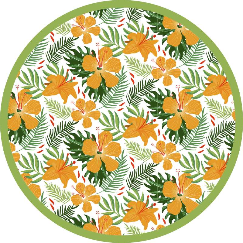 Tropical Bloom Unity floral vinyl rug - TenStickers