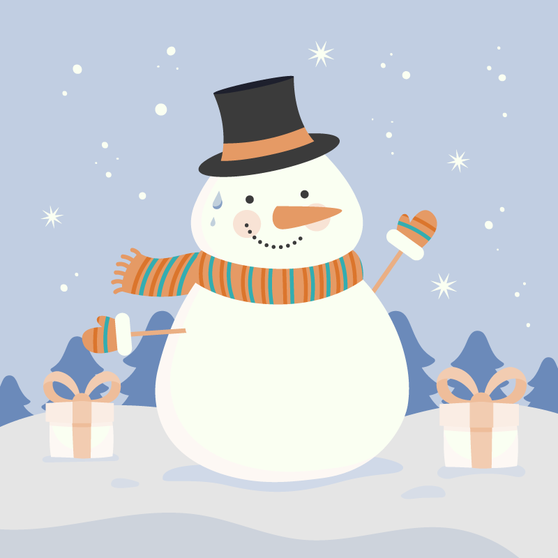 Snowman Celebration Christmas vinyl rug - TenStickers