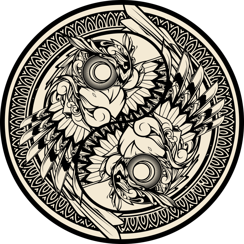 Detailed mandala mandala vinyl rug - TenStickers