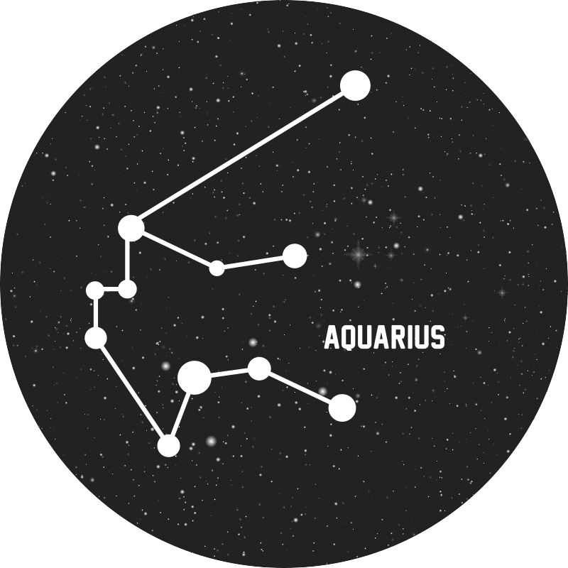 Aquarius Constellation star vinyl rug - TenStickers