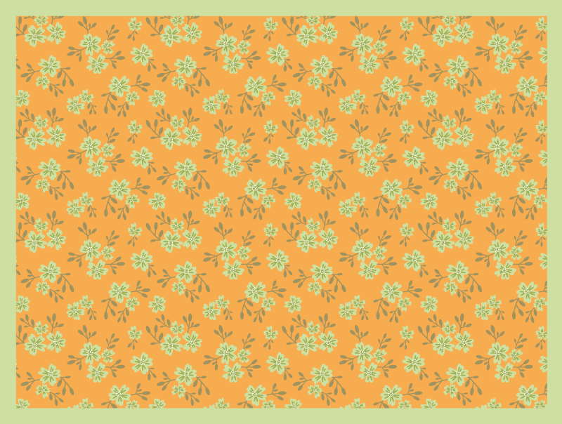 Floral vinyl rug with floral motif design - TenStickers