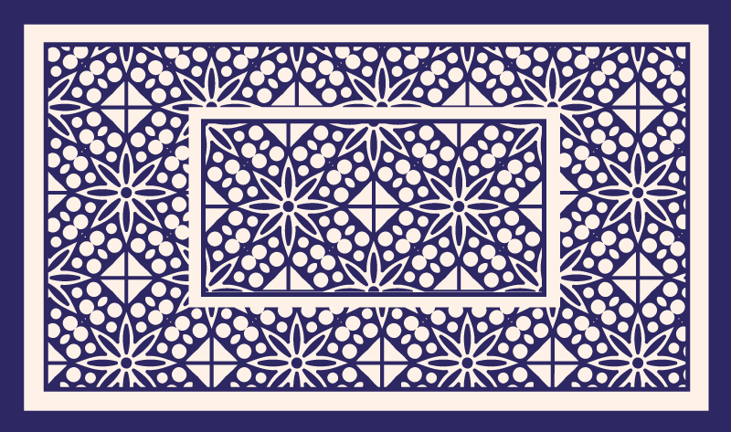 delicate ornaments modern rug - TenStickers