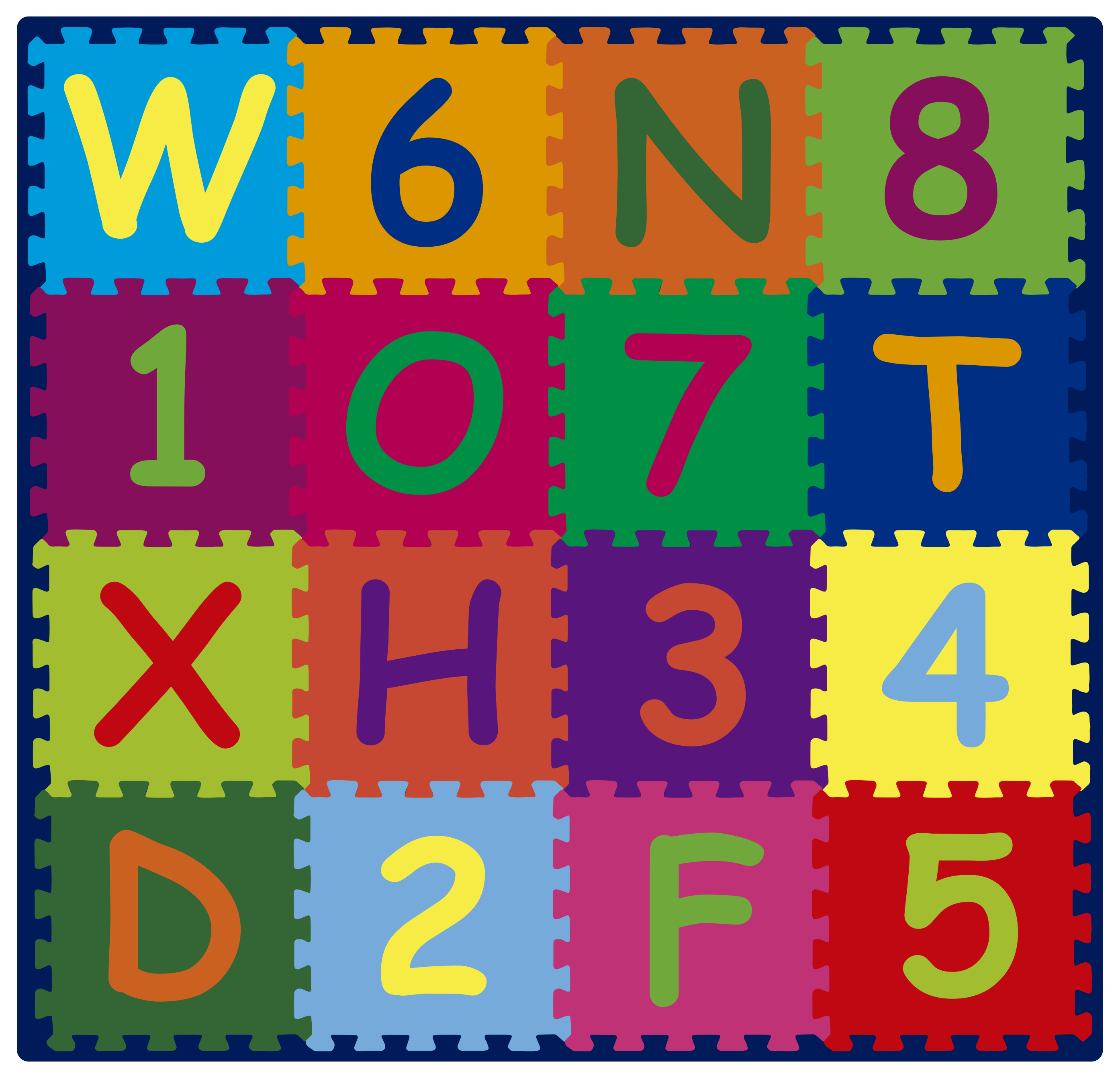 Letter Puzzle alphabet vinyl rug - TenStickers