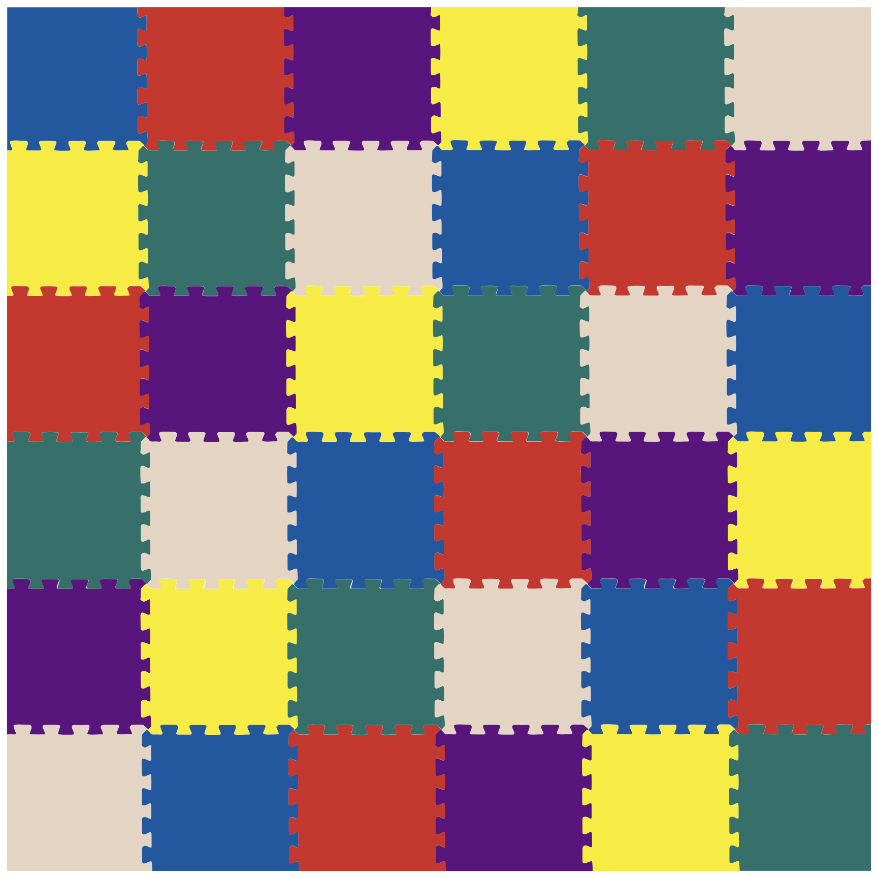 colourful squares kids vinyl rug - TenStickers