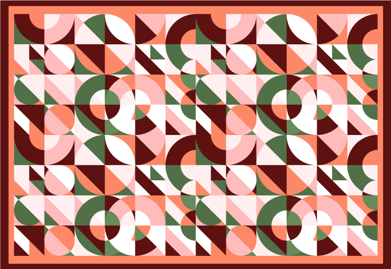 Geometric vinyl rug geometric mosaic design - TenStickers
